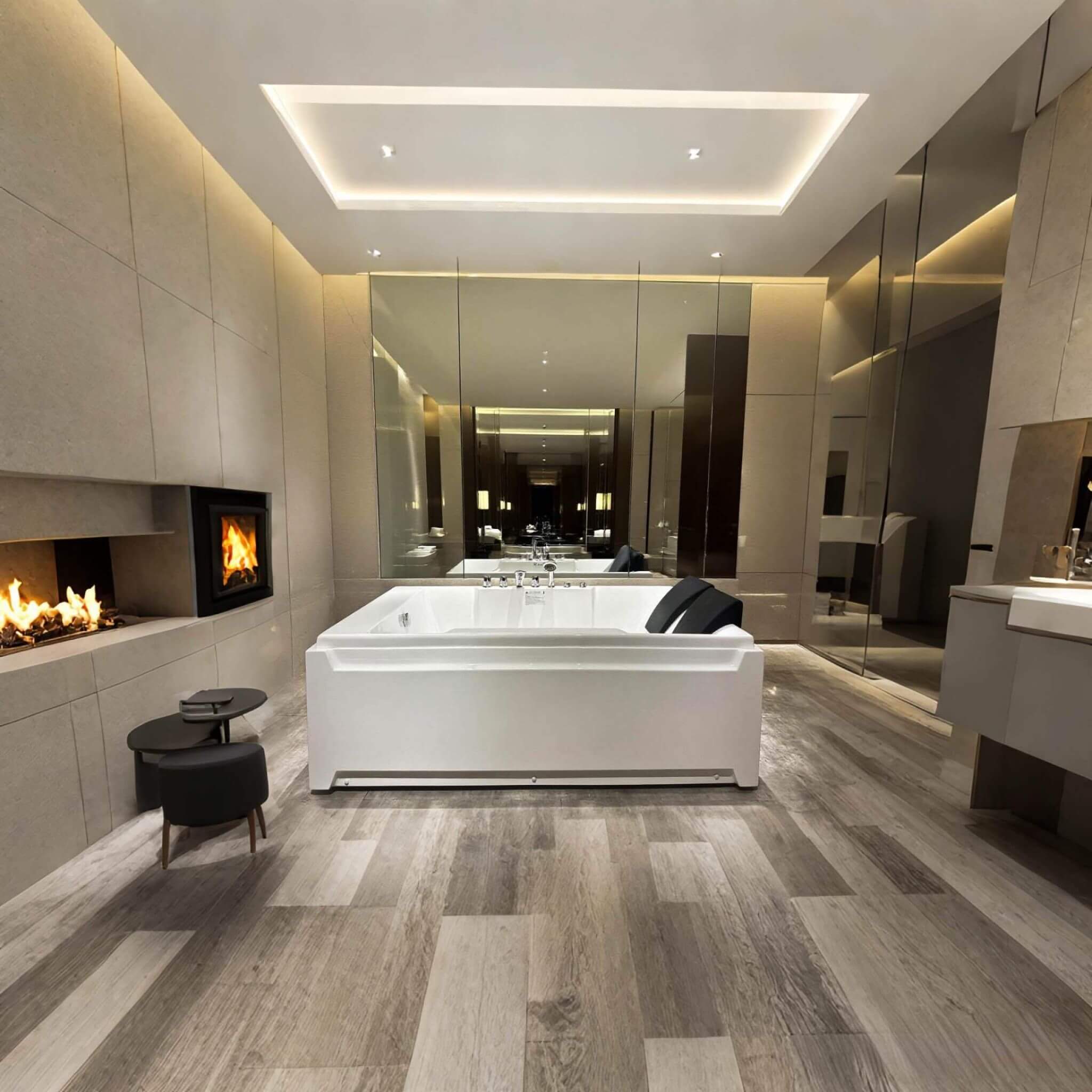 Alora Sapphire 73" 2-Person Luxury Whirlpool Jetted Bathtub – Hydro Massage & Chromatherapy