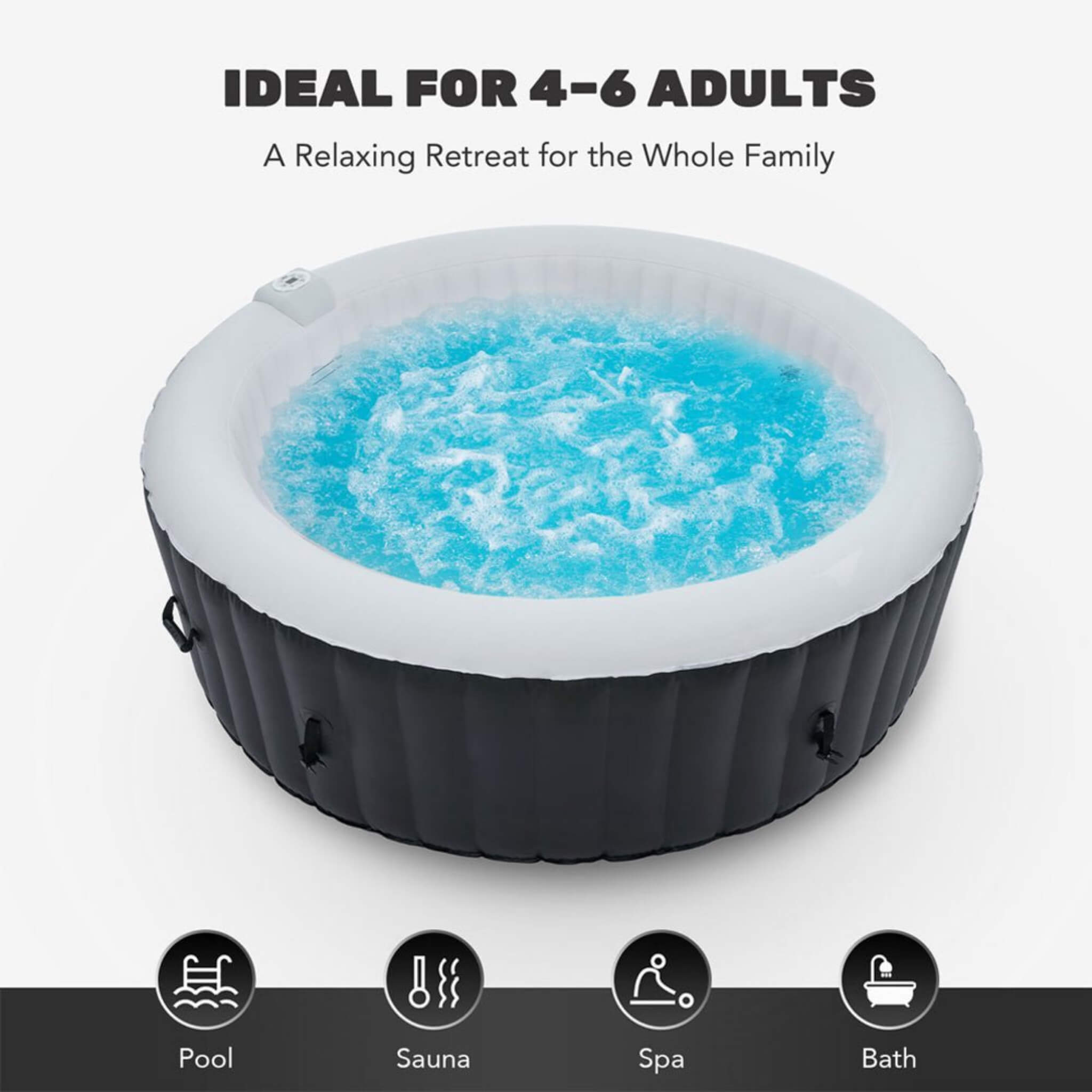 6-Person Inflatable Sauna Pool Hot Tub