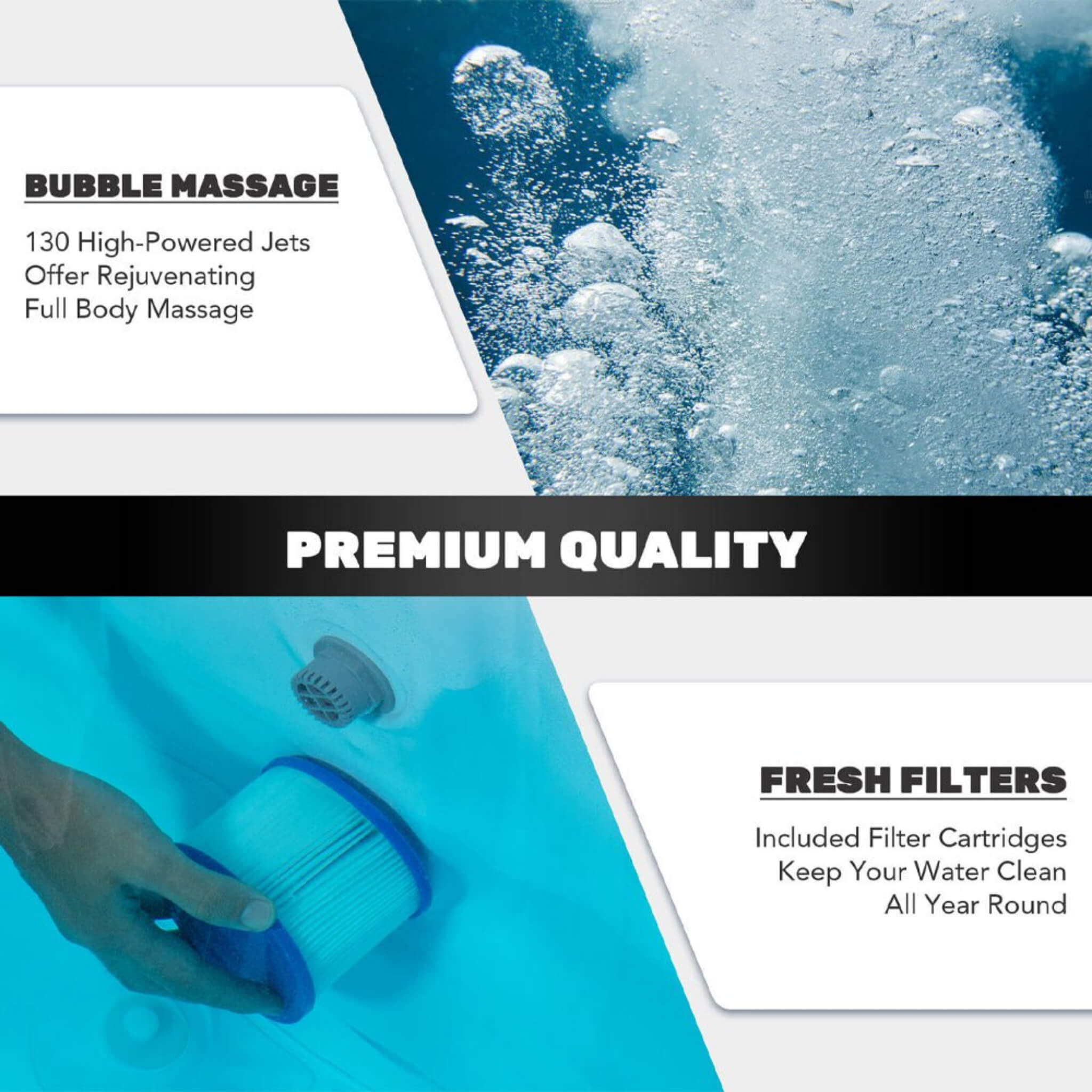 6-Person Inflatable Sauna Pool Hot Tub