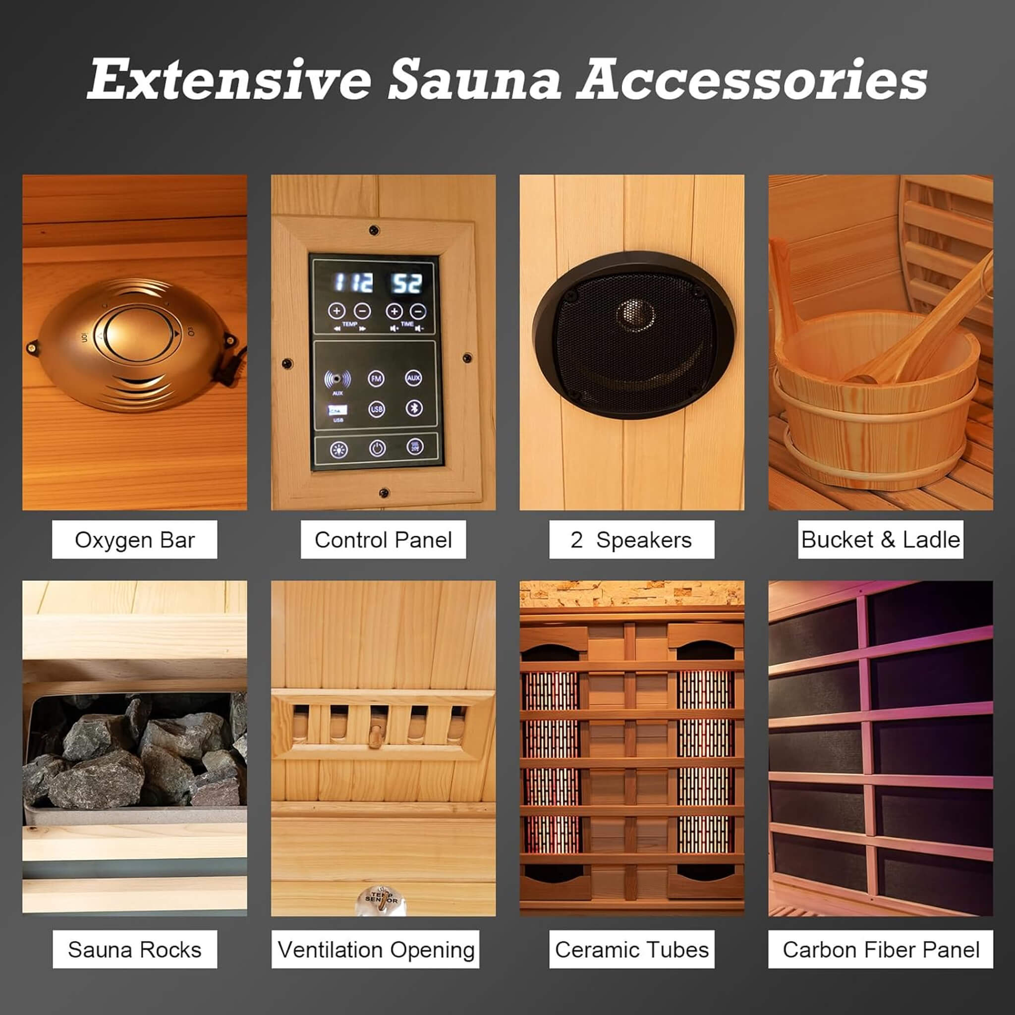 3-Person Rövia Aurora Indoor Hybrid Sauna – Infrared & 4.5KW Steam Heater
