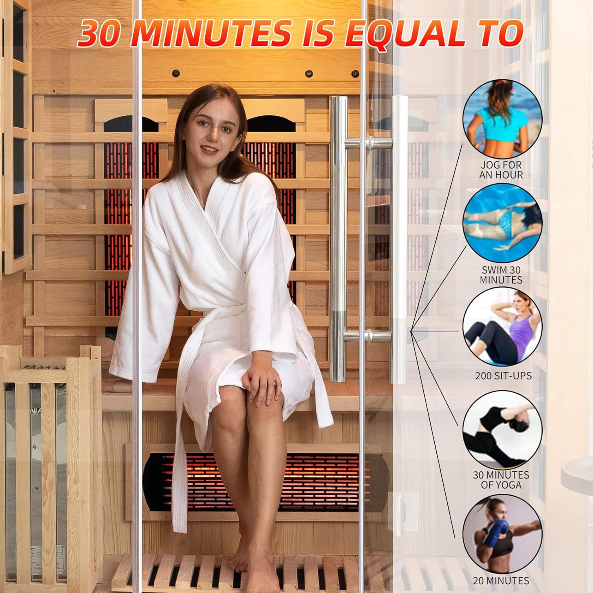 3-Person Rövia Aurora Indoor Hybrid Sauna – Infrared & 4.5KW Steam Heater