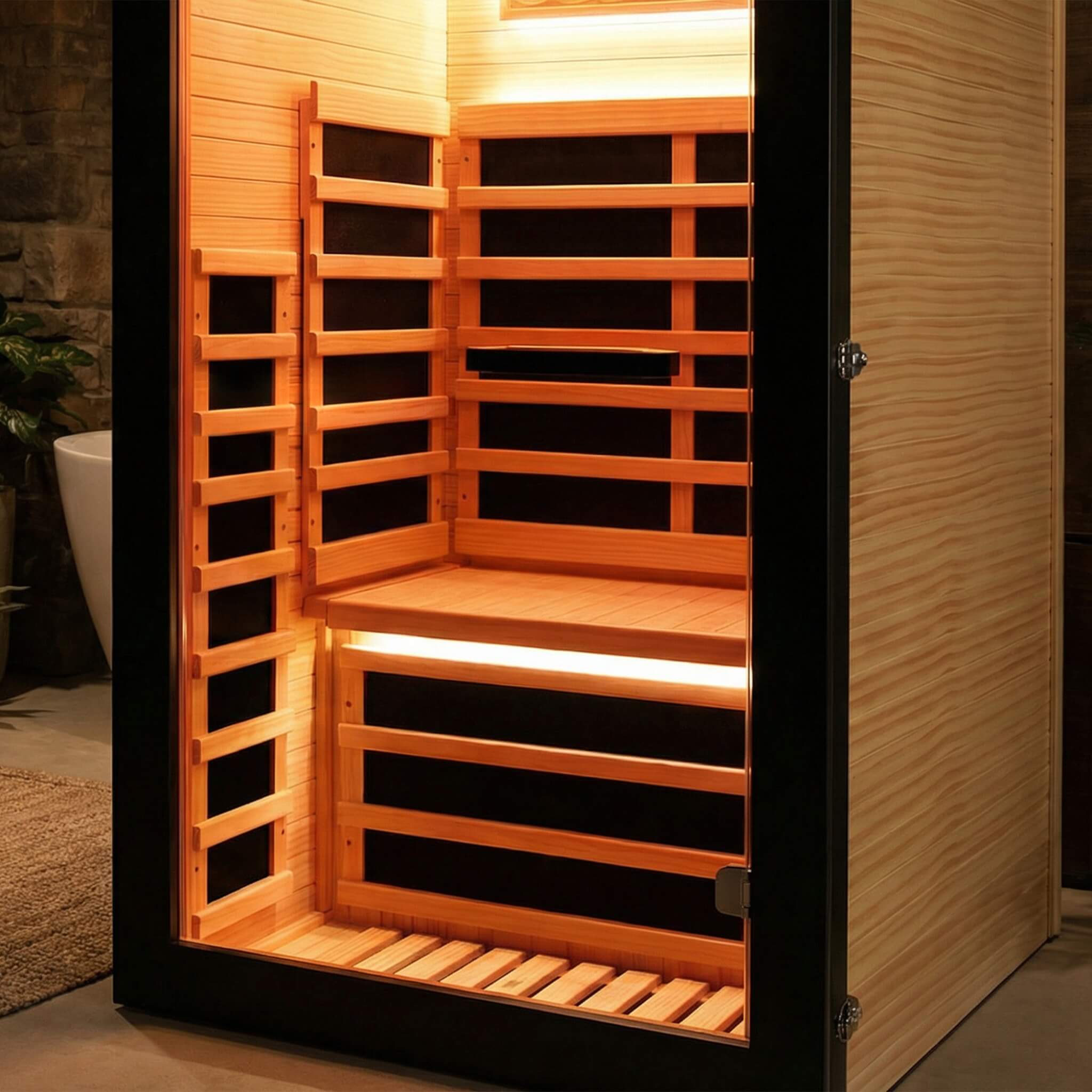 1-Person Thermora Solara Infrared Sauna Cabin – Chilean Pine